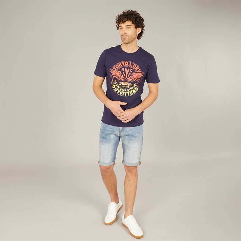 Tokyo Laundry Mens Manor T-Shirt Navy