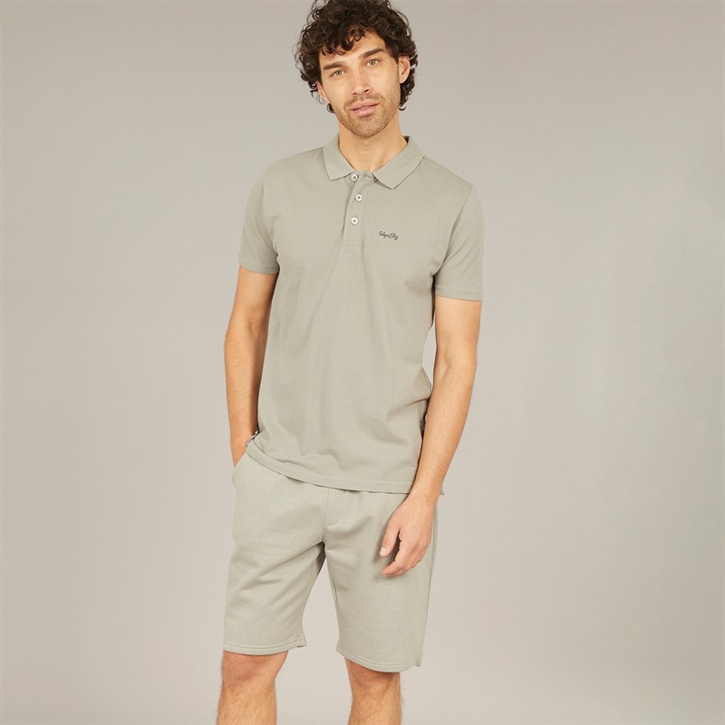 Tokyo Laundry Mens Andrius Polo And Shorts Co-Ord Forest pique - Size XXL