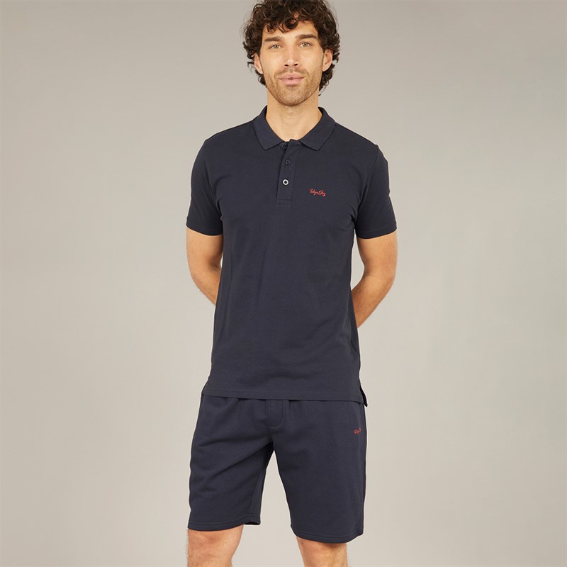 Tokyo Laundry Mens Andrius Polo And Shorts Co-Ord Navy pique - Size M