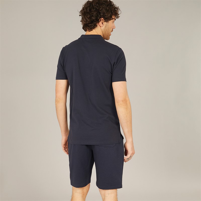 Tokyo Laundry Mens Andrius Polo Shirt And Shorts Co-Ord Navy