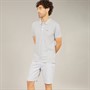 Tokyo Laundry Mens Andrius Polo Shirt And Shorts Co-Ord Light Grey Marl