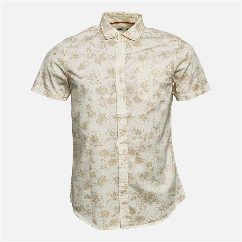 Tokyo Laundry Mens Hibisco Short Sleeve AOP Shirt White