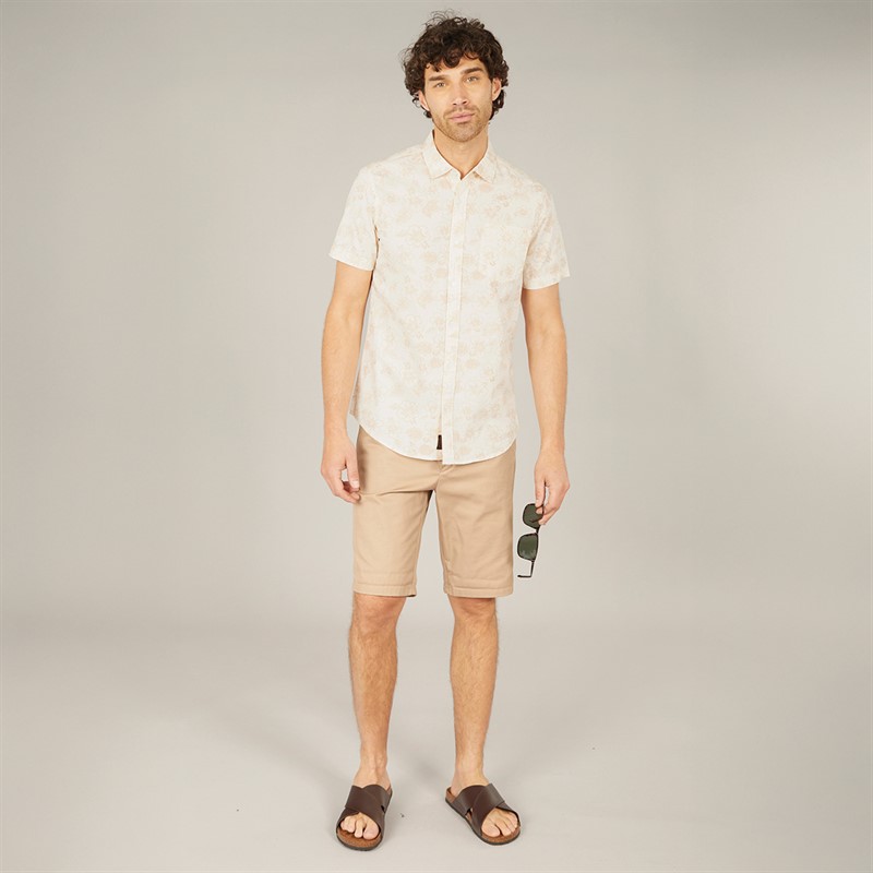 Tokyo Laundry Mens Hibisco Short Sleeve AOP Shirt White