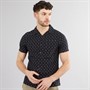 Tokyo Laundry Mens Bastien Short Sleeve Jacquard Shirt Black