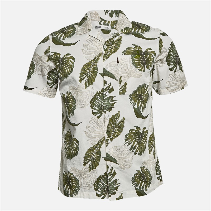Tokyo Laundry Mens Hoja Short Sleeve AOP Shirt Green