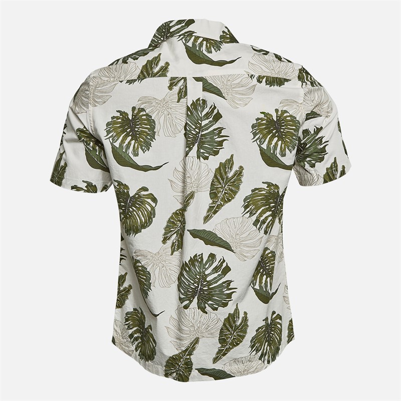 Tokyo Laundry Mens Hoja Short Sleeve AOP Shirt Green
