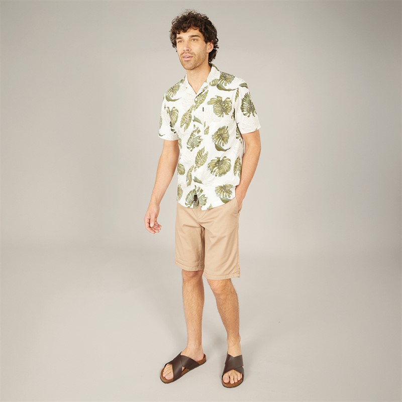 Tokyo Laundry Mens Hoja Short Sleeve AOP Shirt Green