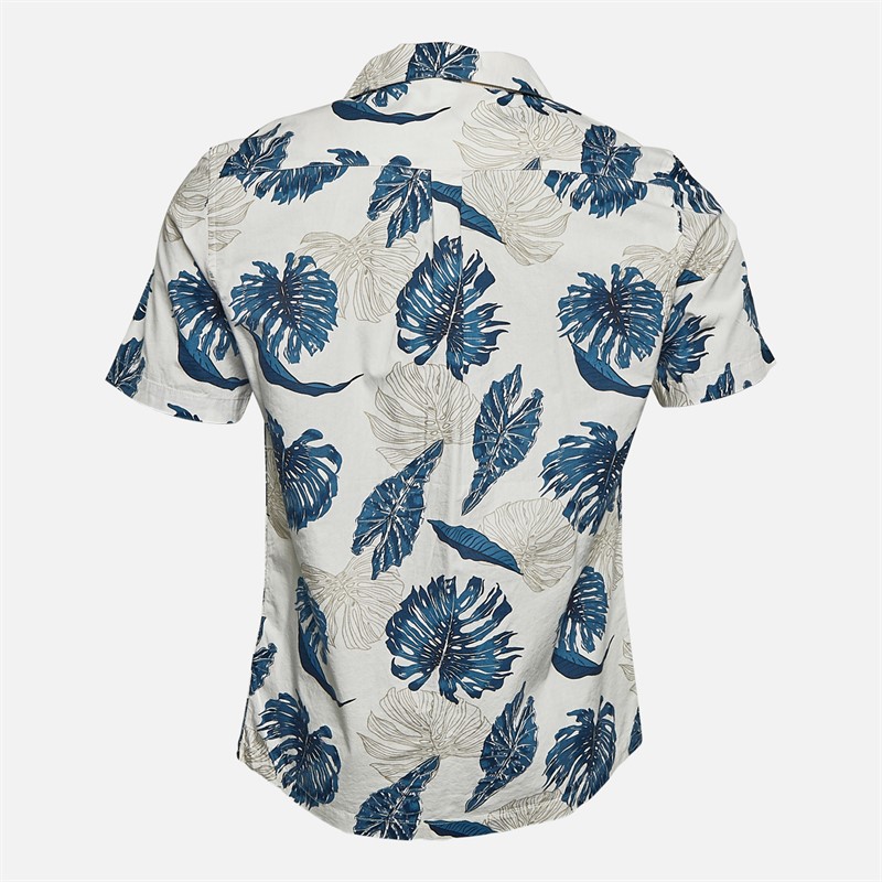 Tokyo Laundry Mens Hoja Short Sleeve AOP Shirt Blue