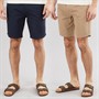 Tokyo Laundry Mens Elvio Two Pack Chino Shorts Sky Captain Navy/Stone
