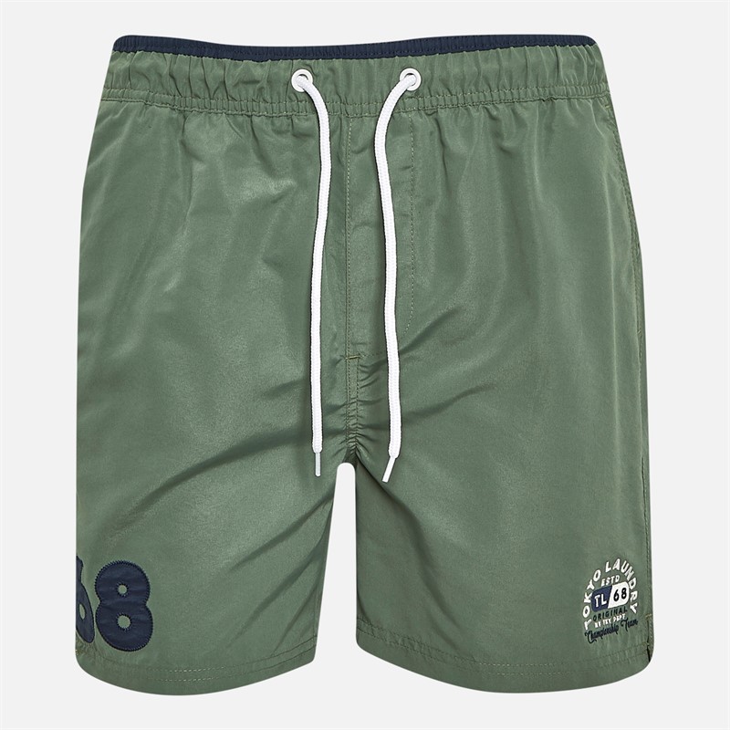 Tokyo Laundry Mens Satria Swim Shorts Olive - Size M