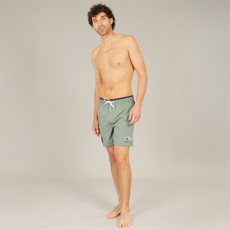 Tokyo Laundry Mens Satria Swim Shorts Olive