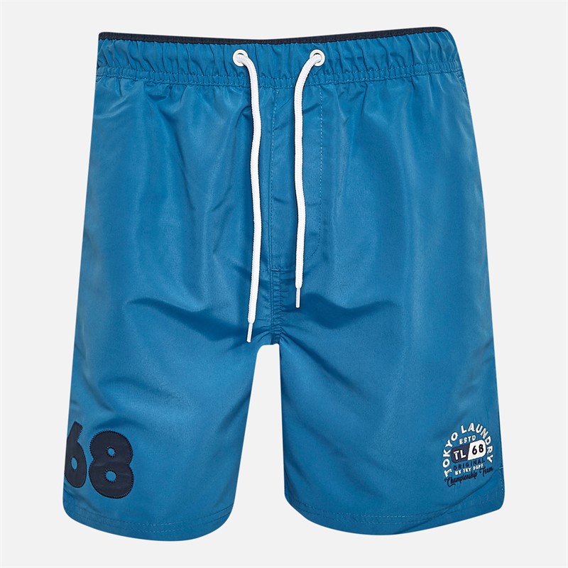 Tokyo Laundry Mens Satria Swim Shorts Blue - Size XXL