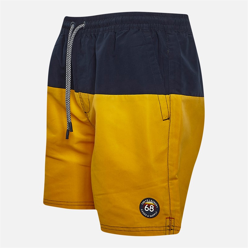 Tokyo Laundry Mens Townsend Swim Shorts Yellow