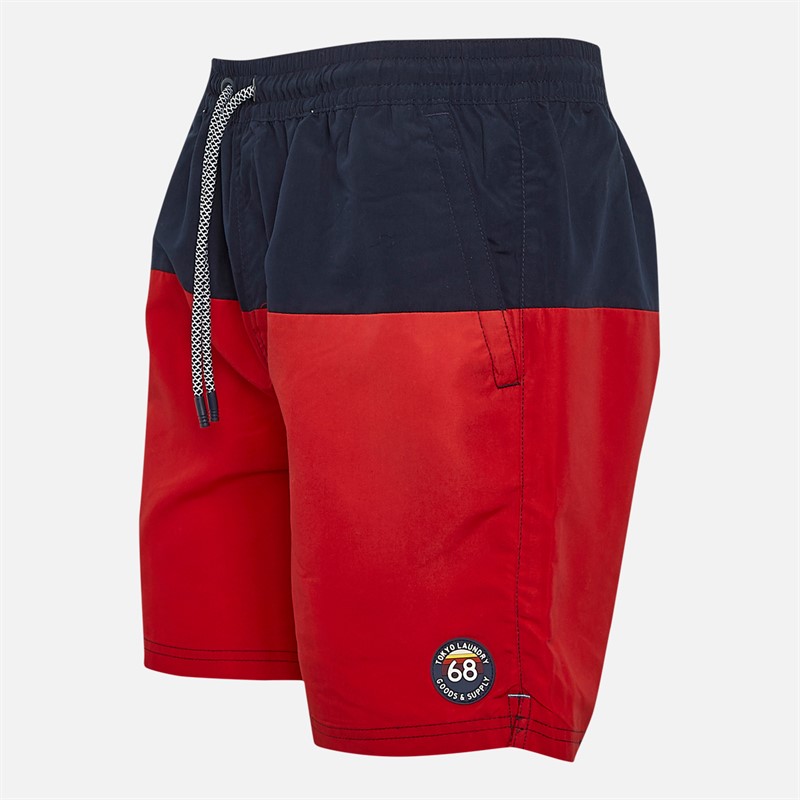 Tokyo Laundry Mens Townsend Swim Shorts Red
