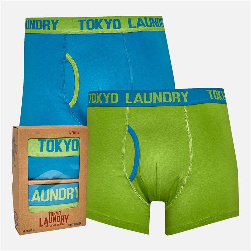 Tokyo Laundry Mens Whitehead Two Pack Boxers Pack C Diva Blue
