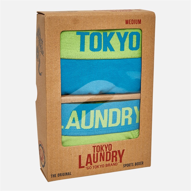 Tokyo Laundry Mens Whitehead Two Pack Boxers Pack C Diva Blue