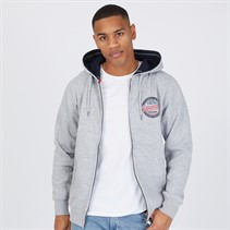 Tokyo Laundry Mens Claude Full Zip Hoodie Light Grey Marl