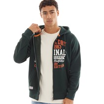 Tokyo Laundry Mens Claude Full Zip Hoodie Scarab Green