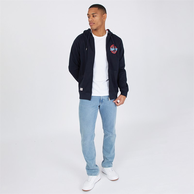 Tokyo Laundry Mens Claude Full Zip Hoodie Navy