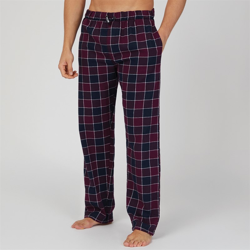 Tokyo Laundry Mens Tayos Woven Checked Flannel Pants Purple