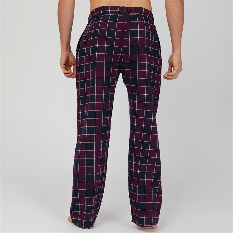 Tokyo Laundry Mens Tayos Woven Checked Flannel Pants Purple