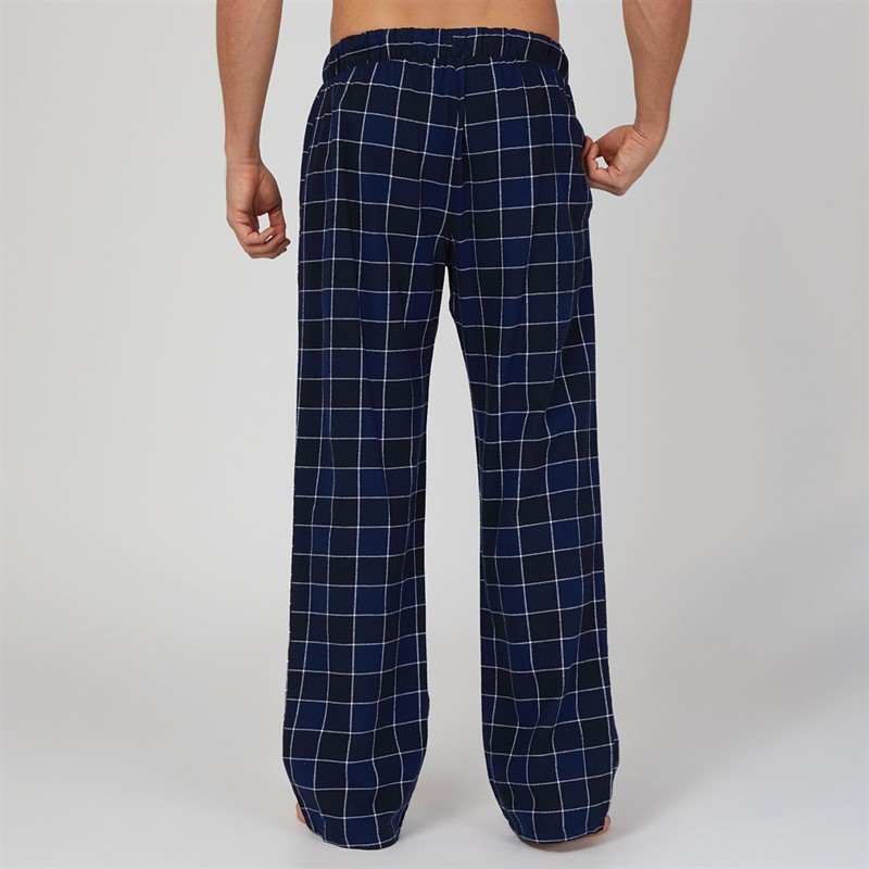 Tokyo Laundry Mens Tayos Woven Checked Flannel Pants Navy