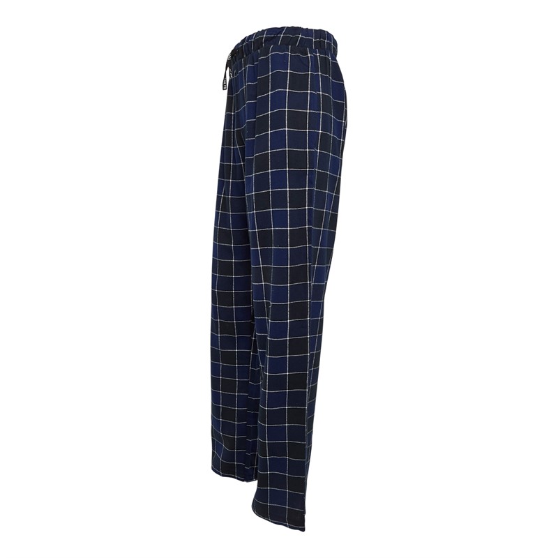 Tokyo Laundry Mens Tayos Woven Checked Flannel Pants Navy