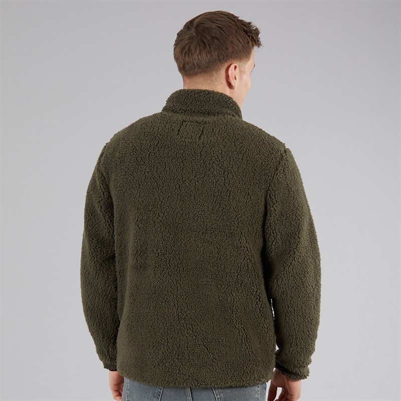 Tokyo Laundry Mens Palomas Funnel Neck Fleece Khaki