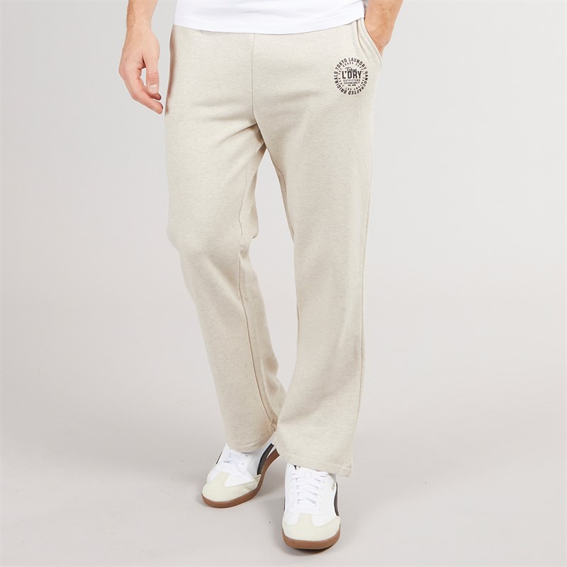 Tokyo Laundry Mens Aspin Wide Leg Joggers Oatmeal Marl