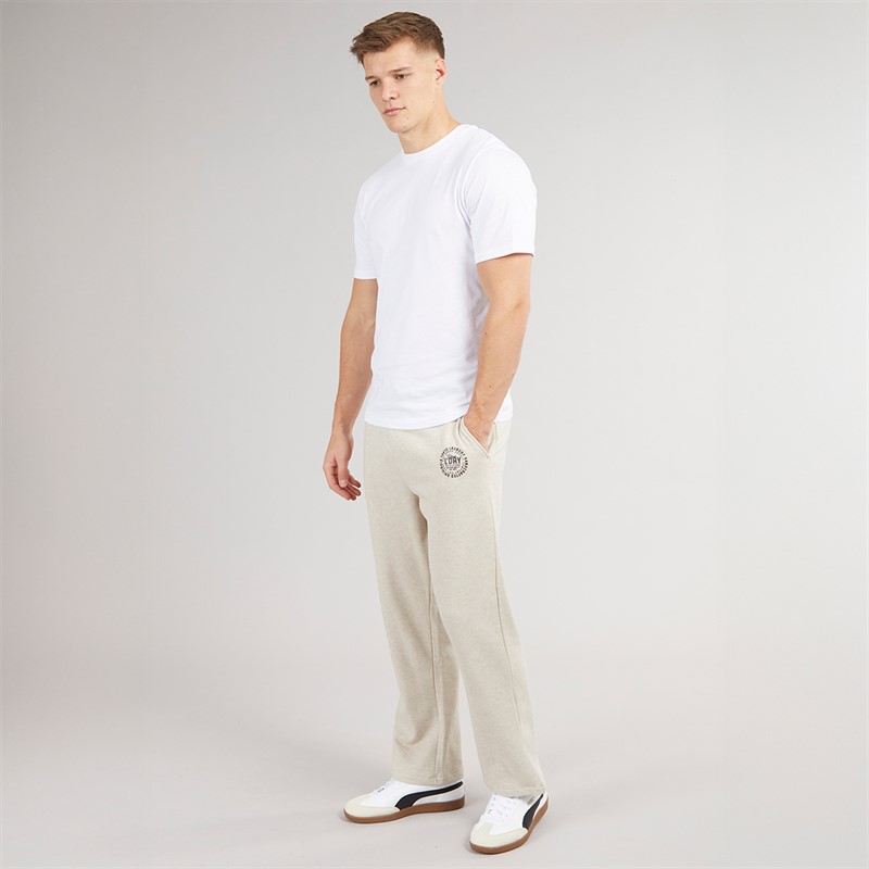 Tokyo Laundry Mens Aspin Wide Leg Joggers Oatmeal Marl