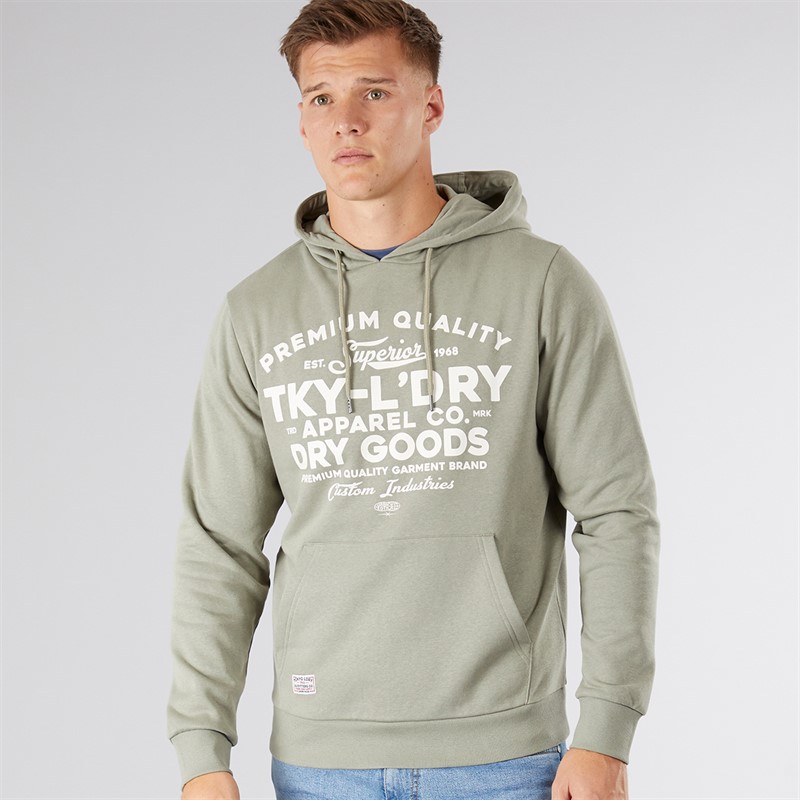 Tokyo Laundry Mens Skelton Hoodie Khaki