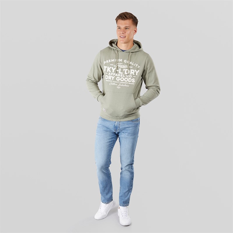 Tokyo Laundry Mens Skelton Hoodie Khaki