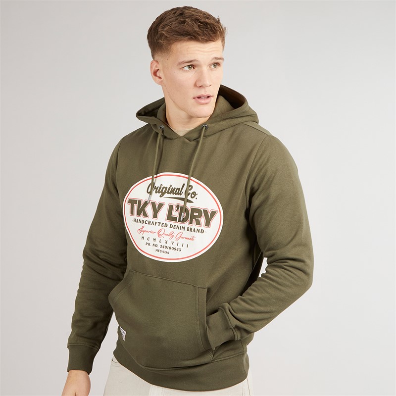 Tokyo Laundry Mens Cawthorn Hoodie Khaki