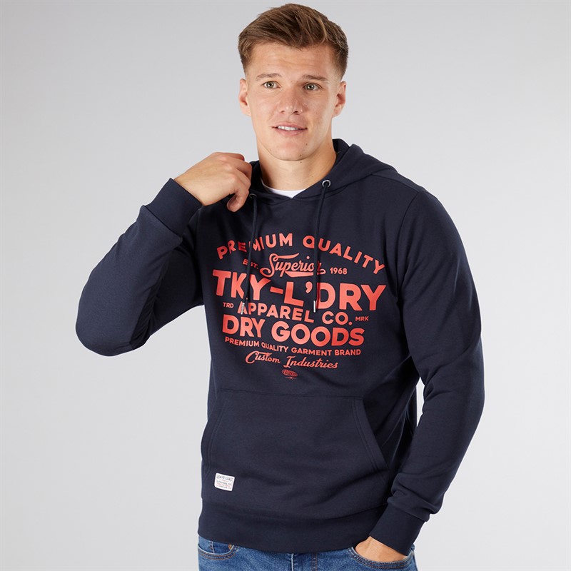 Tokyo Laundry Mens Skelton Hoodie Navy