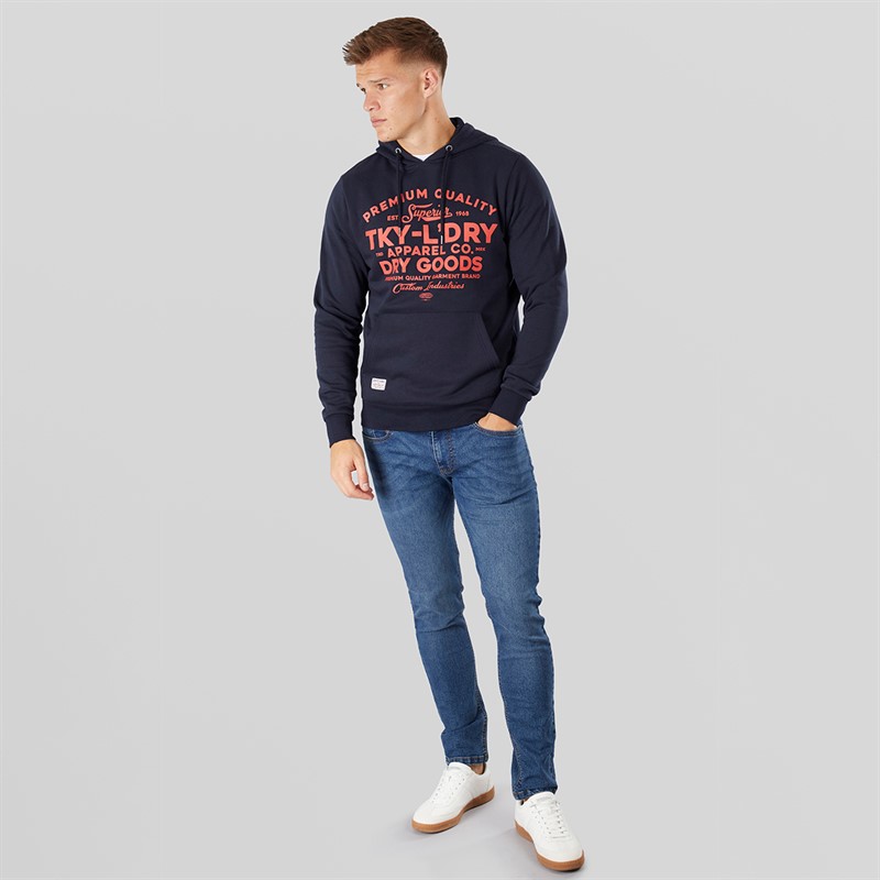 Tokyo Laundry Mens Skelton Hoodie Navy