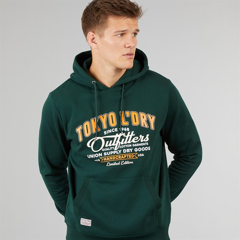 Tokyo Laundry Mens Otley Hoodie Green