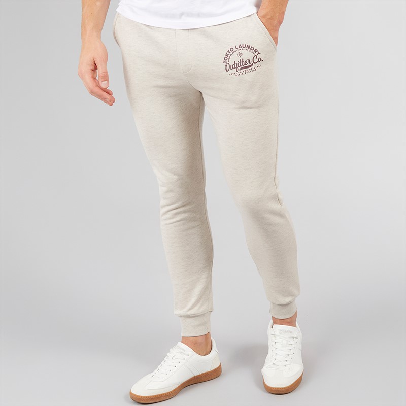 Tokyo Laundry Mens Coppice Joggers Oatmeal Marl