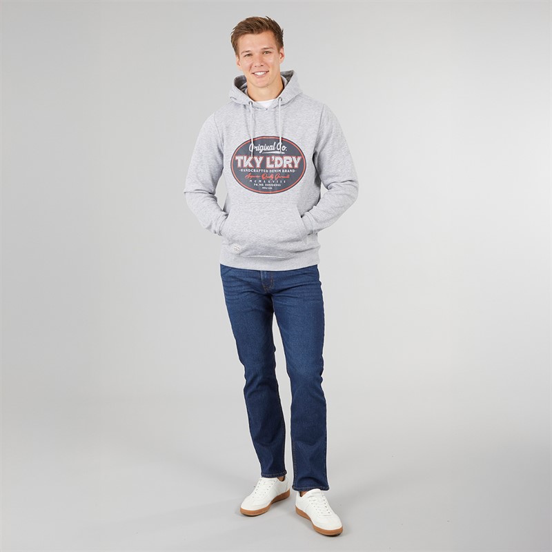 Tokyo Laundry Mens Cawthorn Hoodie Light Grey Marl