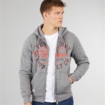 Tokyo Laundry Mens Ripon Zip Through Hoodie Mid Grey Marl
