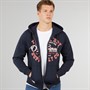 Tokyo Laundry Mens Ripon Zip Through Hoodie Navy