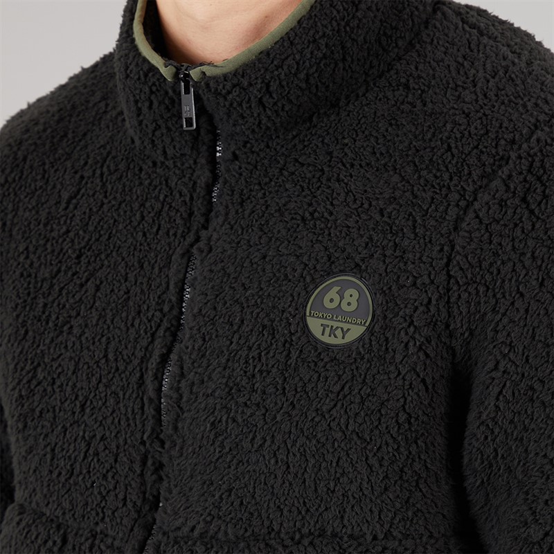 Tokyo Laundry Mens Palomas Funnel Neck Fleece Black