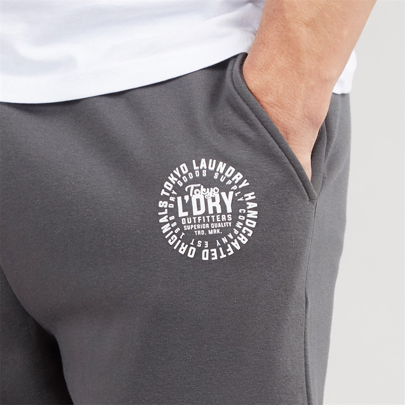 Tokyo Laundry Mens Aspin Wide Leg Joggers Grey