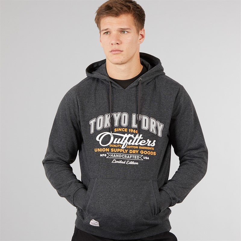 Tokyo Laundry Mens Otley Hoodie Charcoal