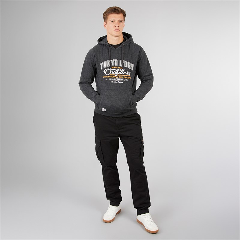 Tokyo Laundry Mens Otley Hoodie Charcoal