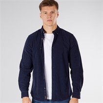 Tokyo Laundry Mens Salton Corduroy Long Sleeve Shirt Navy