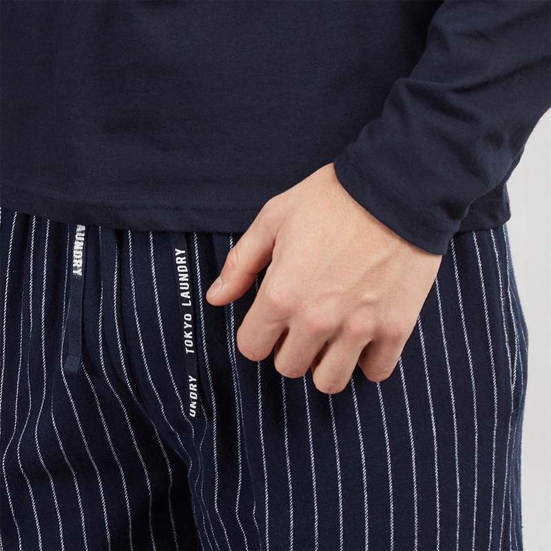 Tokyo Laundry Mens Laniis Loungewear Set Navy