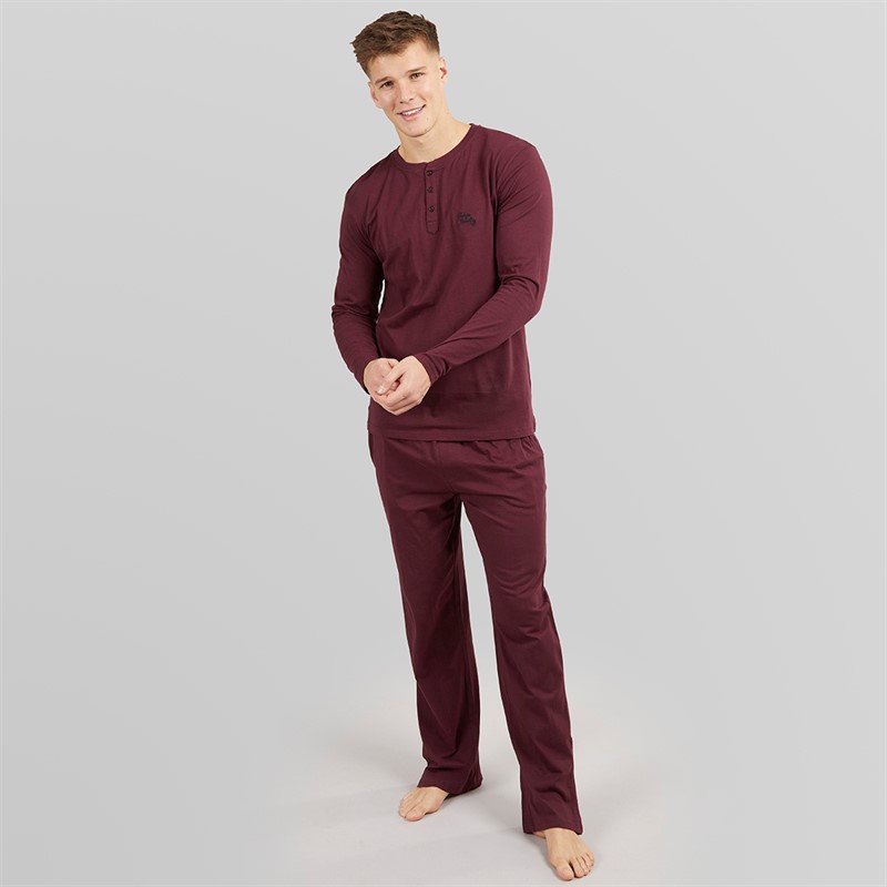 Tokyo Laundry Mens Olmste Loungewear Set Burgundy
