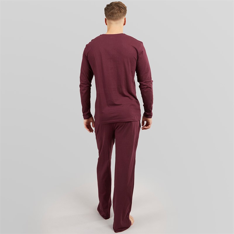 Tokyo Laundry Mens Olmste Loungewear Set Burgundy