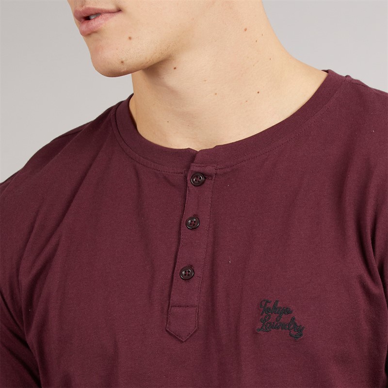Tokyo Laundry Mens Olmste Loungewear Set Burgundy