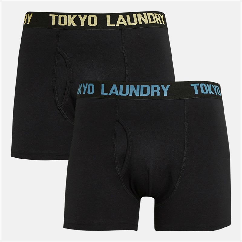 Tokyo Laundry Mens Walkers Two Pack Boxers Blue